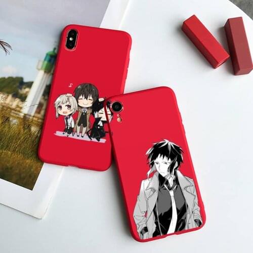 Anime Bungo Stray Dogs Phone Case Red Candy Color for iPhone 6 7 8 11 12 s mini pro X XS XR MAX Plus