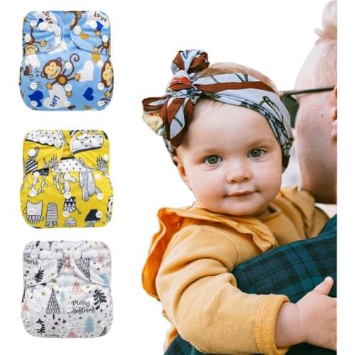 Children Diaper Baby Eco-Friendly Leak-proof Diapers Infant Cloth Diapers Breathable Kids Cartoon Cloth Diapers Nappy Fit 3-15kg