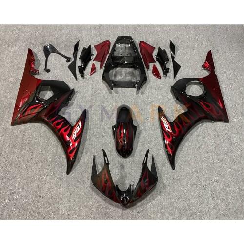 For Yamaha YZFR6 YZF-R6 2003 2004 2005 motorcycle ABS injection full car fairing kit, YZF600 r6 03 04 05 flame red body fairing