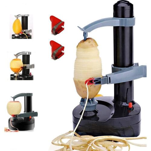 Automatic Peeling Electric Fruit Vegetable Peeling Machine Stainless Steel Household Kitchen Two Spare Blades Tools