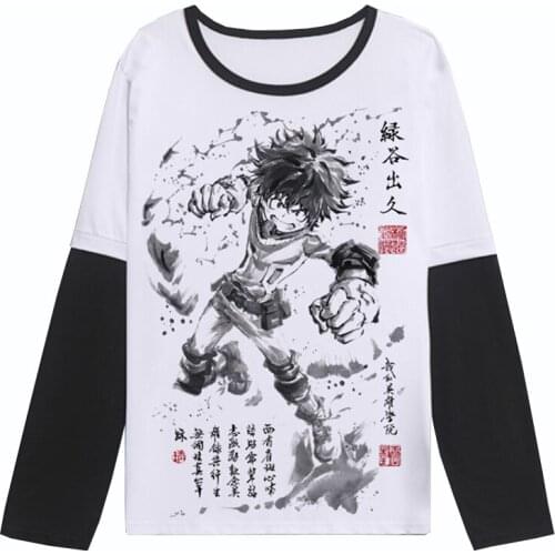 New Women Man Boku No Hero T Shirt My Hero Academia Cosplay Costume Unisex Long Sleeve T-shirt