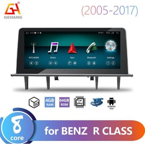GEHANG 8 Core 4+64G Car bluetooth 2din network stereo receiver android auto wireless for Benz R Class 2005-2017 W251 W164 W163