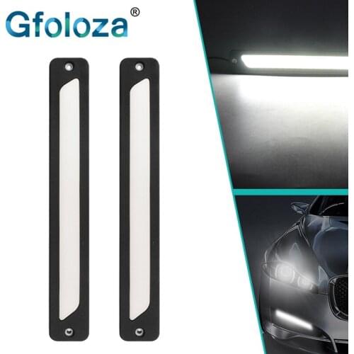 Gfoloza 2Pcs High Quality Waterproof LED Daytime Running Lights COB DRL Flexible LED Strip Light Car Fog Lamp White 6000K 12V