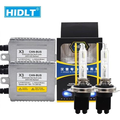 HIDLT 12V AC 35W Error Free DLT X3 Canbus Ballast HID Xenon Kit HeartRay Bulb H1 H7 4500K 5500K H11 9005 9006 D2H HID Lamp Kit