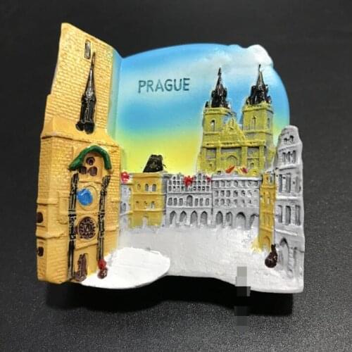 Hot selling newest Czech Prague Export Tourist Souvenir Resin Magnetic Refrigerator Paste Collection Creative Letter Gifts