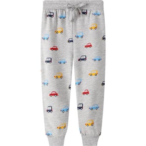 Jumping meters New Arrival Drawstring Boys Sweatpants with Cars Print Fashion Sport Baby Long Trousers Pants for Autumn Winter