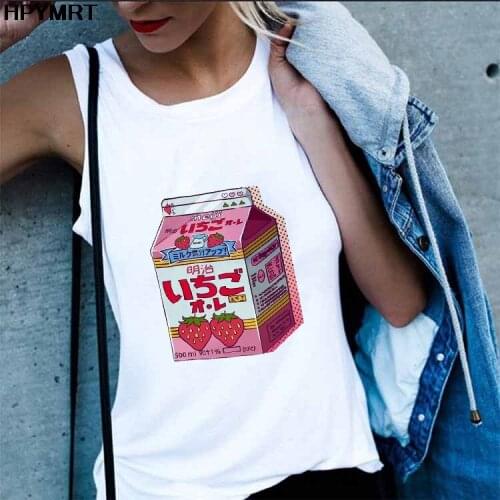 Harajuku Kawaii Clothes Female Japan Drink Printed Tank Tops 90s Girls Streetwear Ulzzang Cute Graphic Vest Women sleeveless Top