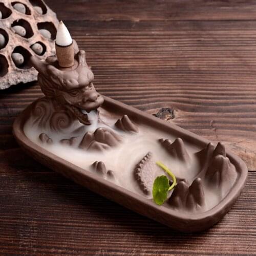 The Dragon Ceramic Censer Home Decor Creative Smoke Backflow Incense Cones Burner The Monk Incense Holder