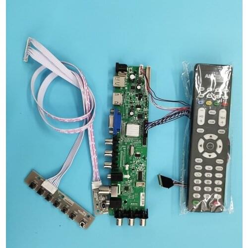 Kit For B156XW04 V5/B156XW04 V0 WLED TV LVDS USB AV Signal controller board digital 1366X768 40pin VGA LED HDMI remote DVB-T2