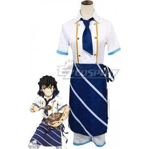 Inosuke Hashibira Kimetsu Cafe Coffee Suit Servant Outfit Summer Cafe Set Halloween Party Suit Adult Cosplay Costume E001