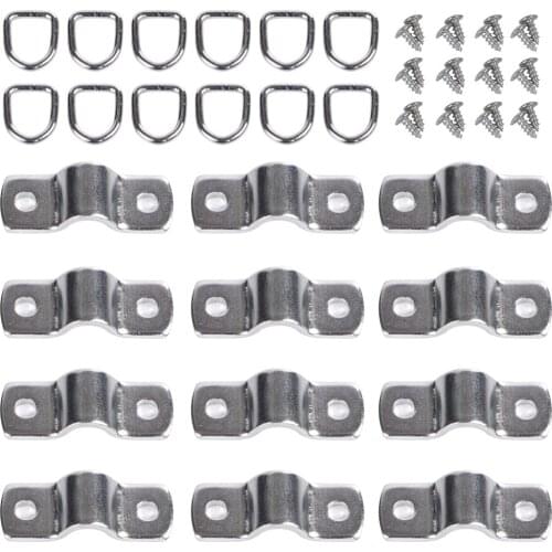 12Pcs D-Ring Tie Downs Anchors Hooks Lashing Rings Surface Floor Mount Tie Down Ring for Loads on Trailers Trucks RV Campers Van