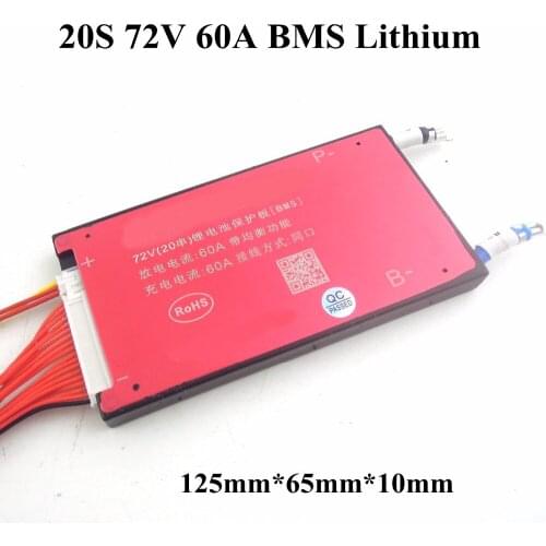 Lithium battery bms 20S 72V 60A discharge waterproof BMS 3.7v protection board for 20s 72v Li ion lithium battery pack