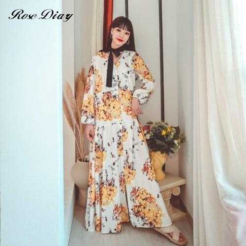 RoseDiary 2021 New Turn-Down Collar Button Lace Up Long Shirt Dress Women Stripe Maxi Dresses a Party Lady Women Dresses