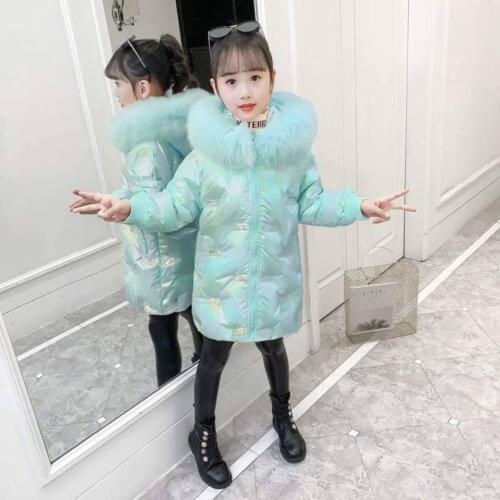 New Reach Casual Winter Girls Clothing Fur Collar Hooded Down Jackets Coats For Winter Kids Girl Plus Thick Children Outerwear