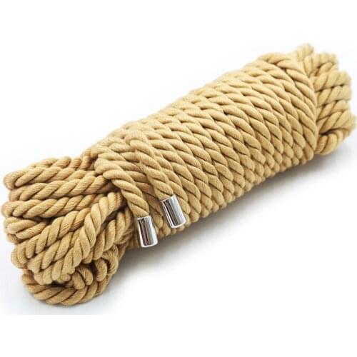 New Handcuffs Cotton Ropes With Matel Cover Sex Couple Flirting Teaching Toys BDSM Slave Cords Tied Rope Soft Bondage HandCuff