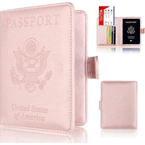 Women Men RFID Passport Covers Holder Multi-Function Business ID Bank Card Holder Leather Passport Cover Case Travel Accessories