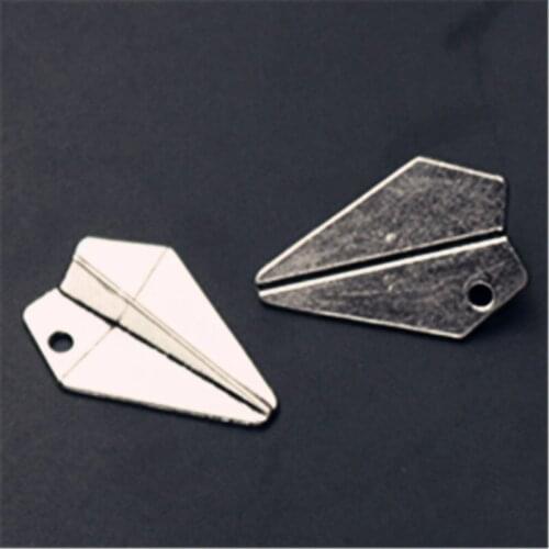 4pcs Antique Silver Color 3D Origami Airplane Charm Alloy Pendant For Metal Jewelry Handcrafted Accessories 31*10mm A1018