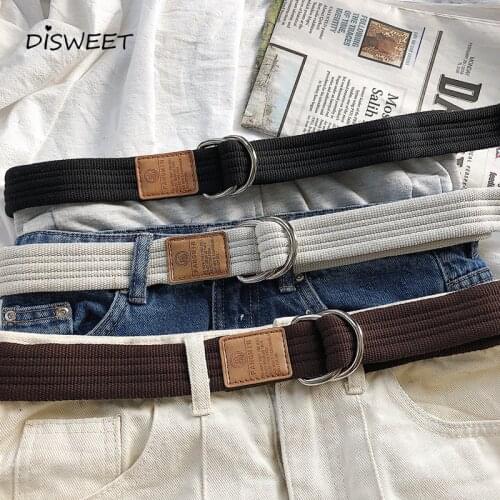 Retro Canvas Solid Casual Belt for Men Korean Simple Dress Belt Belt Man