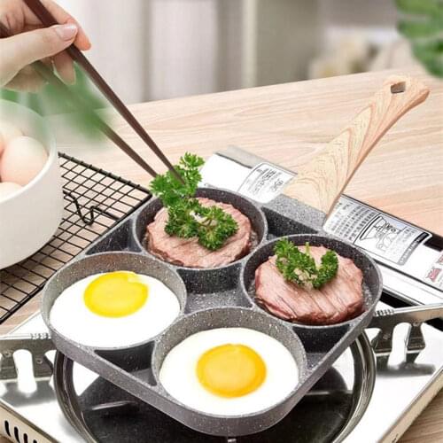 2/4 hole Frying Pot Pan Thickened Omelet Pan Non-stick Egg Pancake Steak Pan Cooking Egg Ham Pans Breakfast Maker Cookware