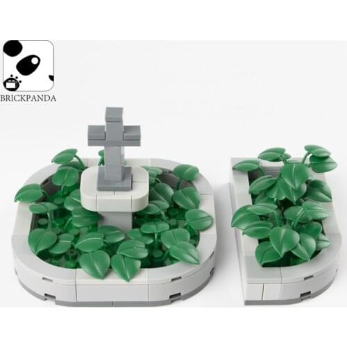 Mini City Green Flowerbed Building Blocks Mini Brick Children Educational Accessories Benches Jesus Green Doll Figure Parts Toys
