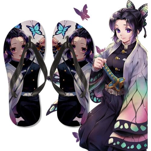 Demon Slayer Slippers Kimetsu No Yaiba Kochou Shinobu Tomioka Giyuu Japanese Anime Cosplay Fashion Casual Unisex Flip Flops