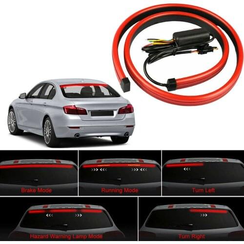 Universal Car LED Light Strip Red Additional Brake Lights Rear Tail Warning Turn Signal Running Light 12V car interior light