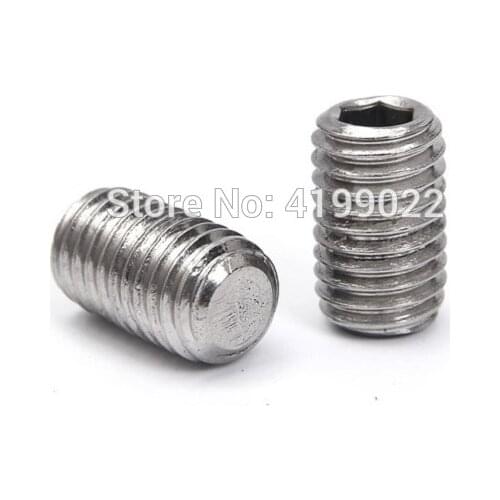 50Pcs DIN913 M2 M2.5 M3 M4 M5 Stainless Steel 304 Grub Screws Flat Point Hexagon Socket Set Screws Headless