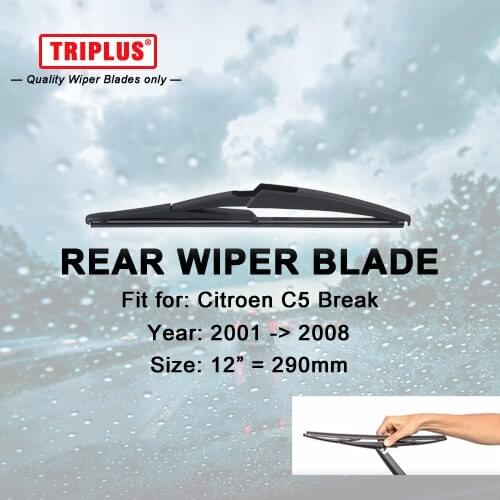 Rear Wiper Blade for Citroen C5 Break (2001-2008) 1pc 12" 290mm,Car Rear Windscreen Wipers,for Back Window Windshield Blades