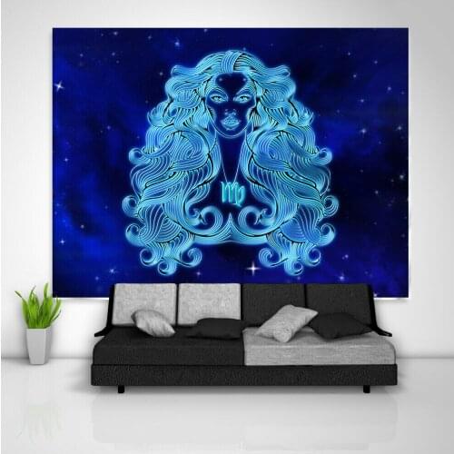 Zodiac Sign Tapestry Art Wall Hanging Sofa Table Bed Cover Home Decor