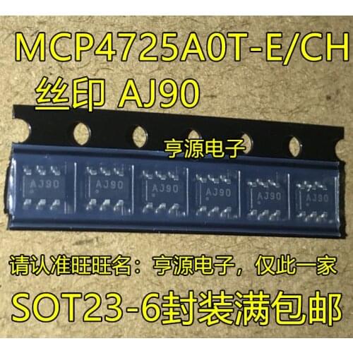10 pçs/lote Mcp4725 mcp4725a0t-e / CH silk screen aj90 SOT23-6 package new original stock