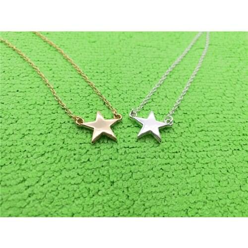 30PCS Simple Five Pointed Star Shaped Necklaces Cute Minimalist Sideways Small Geometric David Star Chain Necklaces for Women