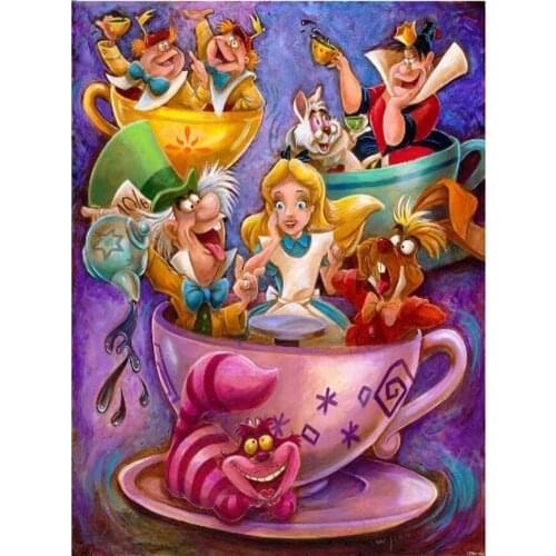 3d Diamond Embroidery cartoon Alice in Wonderland full square round drill diy diamond painting mosaic art home decoration