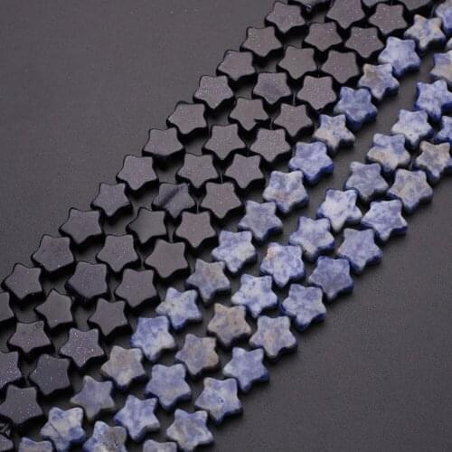 40pcs Bulk Natural Stone Beads Star Opal Sodalite Unakite Loose Beads Pendants Charm for DIY Necklace Bracelets Jewelry Making