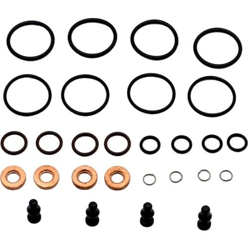 Automobile Engine Fuel System Pump Seal O Rings + Washer Shim Gasket Repair Kit Full Set Replacement for Bosch