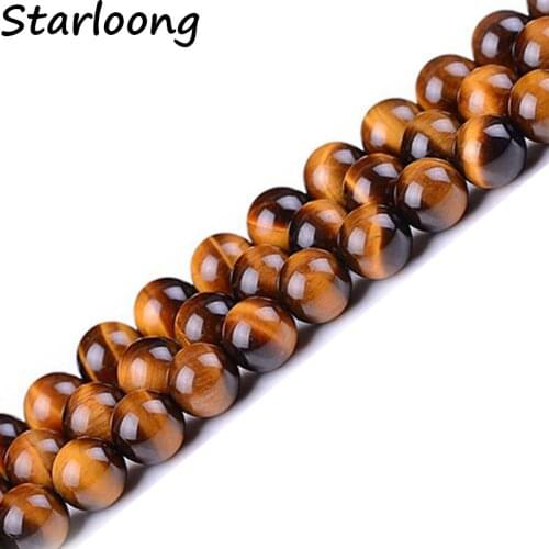 5A High Quality Round Loose Natural Stone Beads Yellow Tiger Eye Spacer Beads for Jewelry Making Diy Bracelet Strand 15" 4-16mm