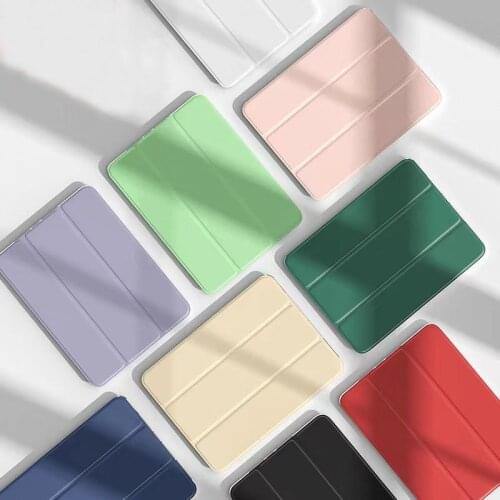 OEING Solid Color Fold Case For iPad Generation Cover For 2017 2018 iPad 9.7 5/6th Air 2/3 10.5 Mini 4 5 2020 Pro 11 Air 4 10.9