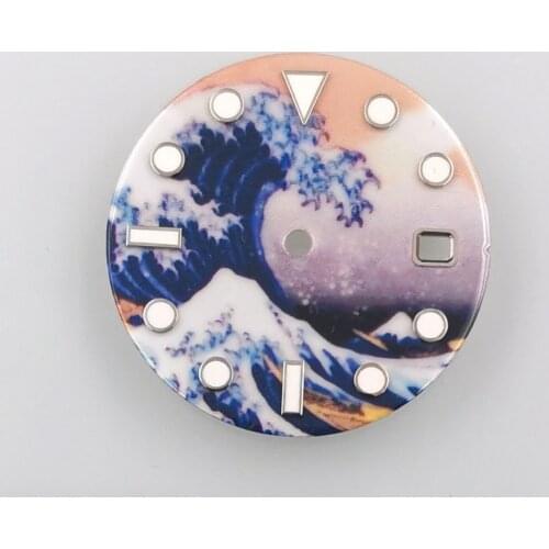 New 28.5mm watch dial Kanagawa Surfing Watch Dial Luminous Fit miyota 8215 8205 821A DG2813 3804