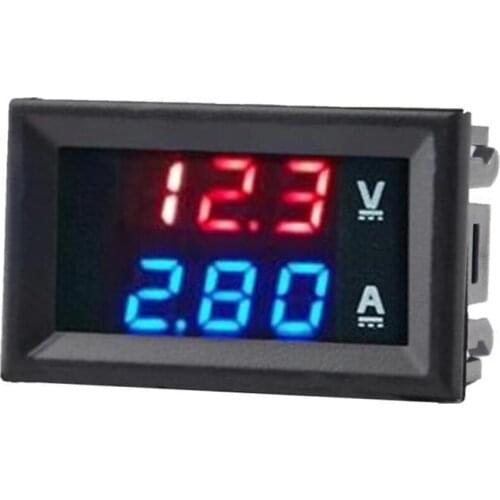 Mini Digital Voltmeter Ammeter DC 100V 10A Voltmeter Current Meter Tester Blue+Red Dual LED Display