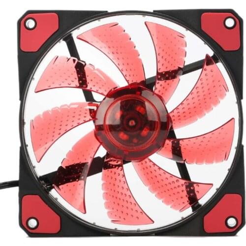 Etmakit 12cm Ultra Silent LED Case Fans Light Up 15 Leds Cooling Anti-Vibration PC Computer Heatsink Cooler Fan NK-Shopping