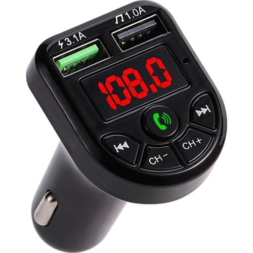 Car Bluetooth 5.0 Fm Transmitter Wireless Handsfree Audio Receiver Auto Mp3 Player 2.1a Dual Usb Fast Charger Car Accessories