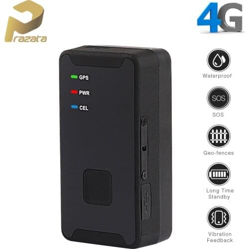 Prazata New 4G GPS Tracker Car GPS Locator Waterproof Long Standby SOS Temperature Speed Alarm Geo-fence Vehicle Tracker Global