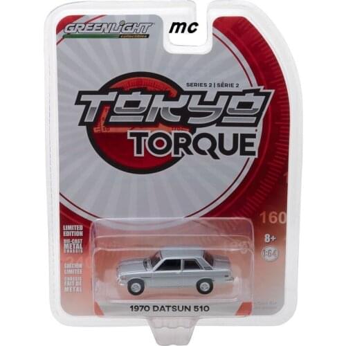 GreenLight 1:64 1970 Datsun 510 - Silver Solid Pack 29900-B Alloy model car Metal toys for childen kids diecast gift