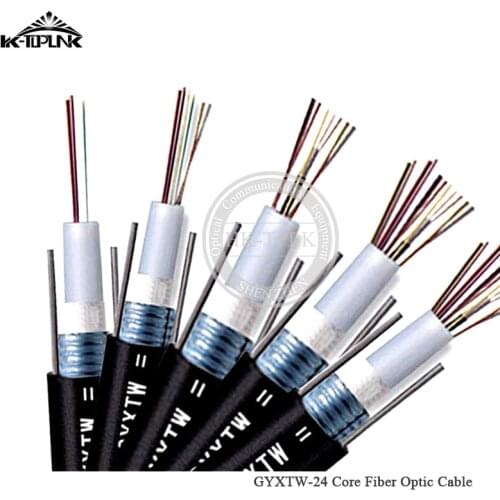 GYXTW 24 Core 500M/Roll Black FTTH Fiber Optic Cable Used for Outdoor,Direct Buried Armored Optical Fiber Cable Black