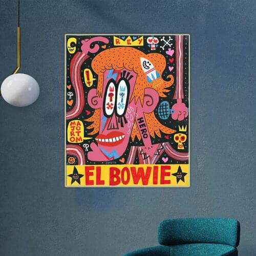 Jorge R. Gutierrez《El Bowie》Canvas Oil Painting Artwork Aesthetic Picture Poster Wall Hanging Decor Home Living Room Decoration
