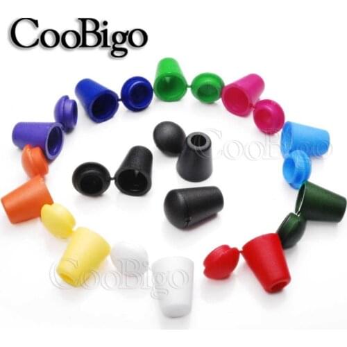 10pcs Colorful Cord Ends Bell Stopper With Lid Lock Plastic Toggle Clip Paracord Clothes Bag Sportswear Shoelace Rope Parts