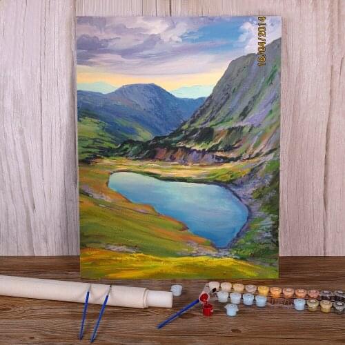 Landscape Lake Brebenscule Coloring By Numbers Painting Set Oil Paints 50*70 Picture By Numbers Photo Wall Drawing