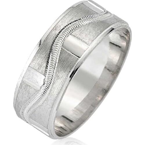 Original silver , Single Wave Patterned Wedding ring, Classic Wedding rings Types