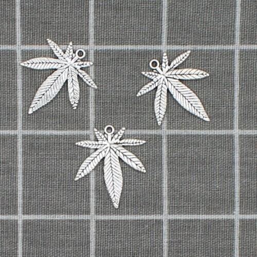 5pcs 32*39mm Ancient Silver Color Leaves Charms Connection Pendant For Jewelry Making DIY Metal necklace Crafts X1803