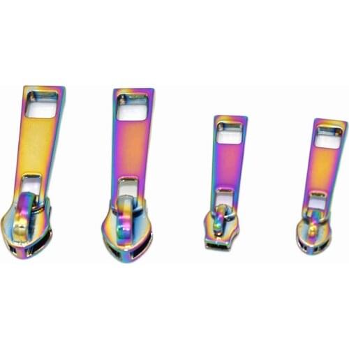 Metal Rainbow Zipper head Pull slider with Rectangular for bags cloths and purses-4pcs