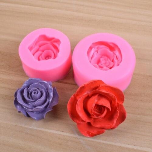 Two Roses Soaps Silicone Mold Diy Double Sugar Cake Decoration Baked Clay Plaster Drops of Plastic Mold
